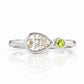 Jade, Lab Diamond and Peridot Ring