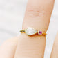 Jade, Lab Diamond and Pink Sapphire Ring