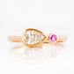 Jade, Lab Diamond and Pink Sapphire Ring