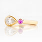 Jade, Lab Diamond and Pink Sapphire Ring
