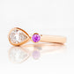 Jade, Lab Diamond and Pink Sapphire Ring