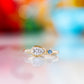 Jade, Lab Diamond and Blue Sapphire Ring