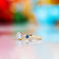 Jade, Lab Diamond and Blue Sapphire Ring