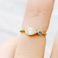 Jade, Lab Diamond and Blue Sapphire Ring