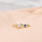 Jade, Lab Diamond and Blue Sapphire Ring