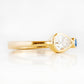 Jade, Lab Diamond and Blue Sapphire Ring