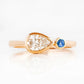 Jade, Lab Diamond and Blue Sapphire Ring
