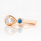 Jade, Lab Diamond and Blue Sapphire Ring