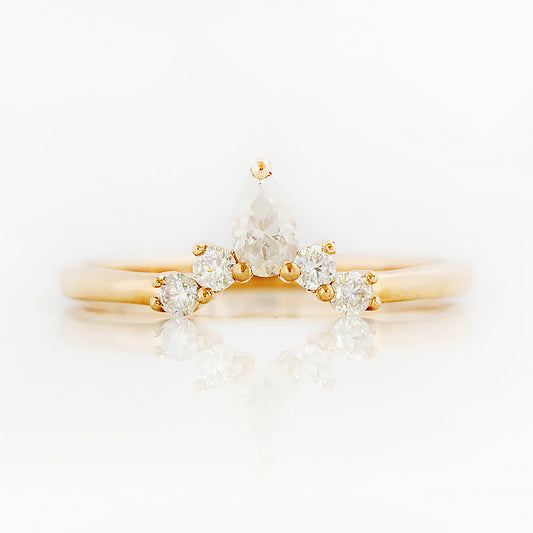 Kate, a Pear cut Lab Diamond Wedding Band - Victoria's Jewellery