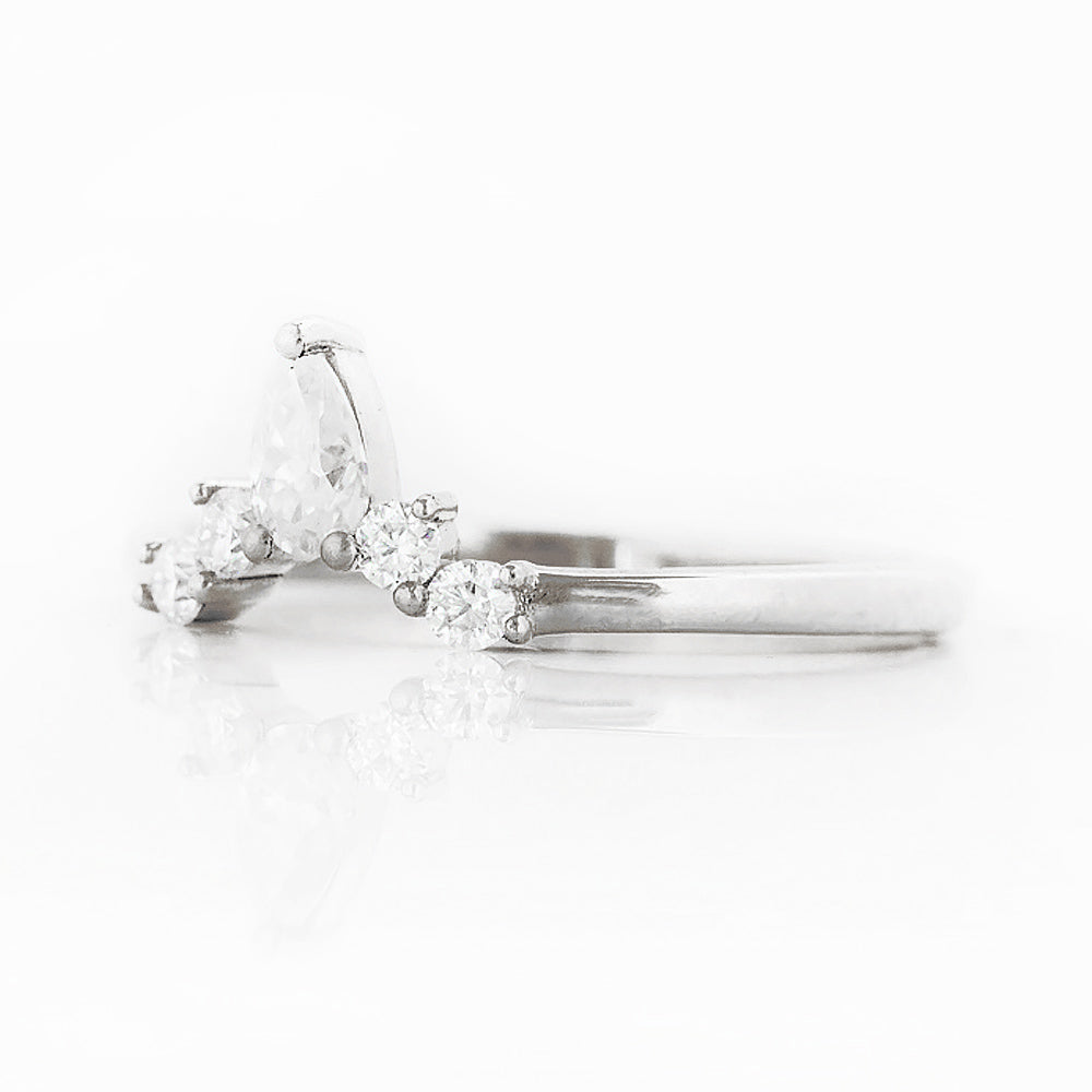 Kate, a Pear cut Lab Diamond Wedding Band - Victoria's Jewellery