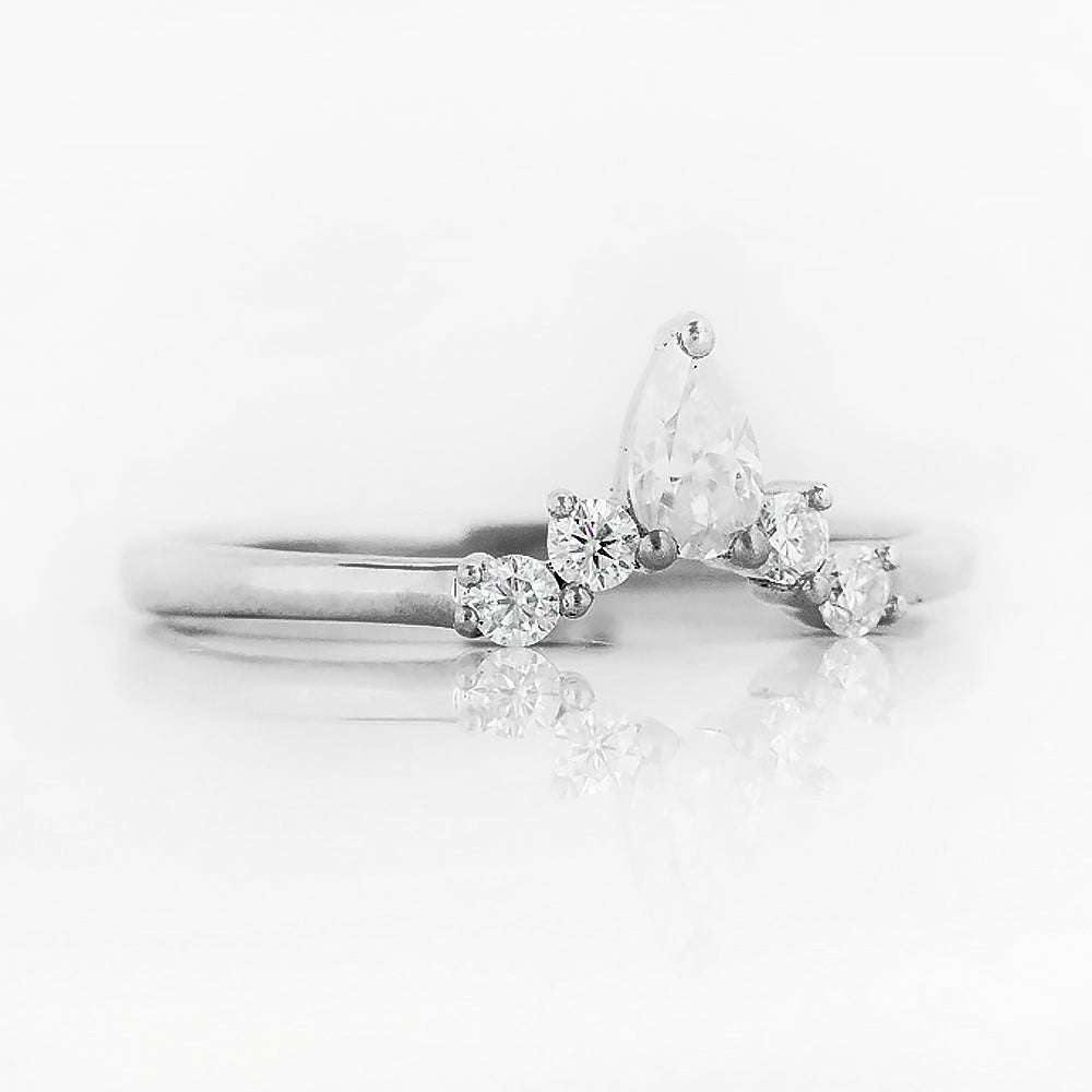 Kate, a Pear cut Lab Diamond Wedding Band - Victoria's Jewellery