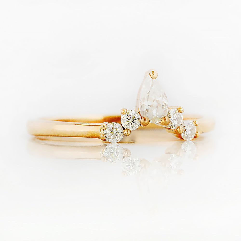 Kate, a Pear cut Lab Diamond Wedding Band - Victoria's Jewellery