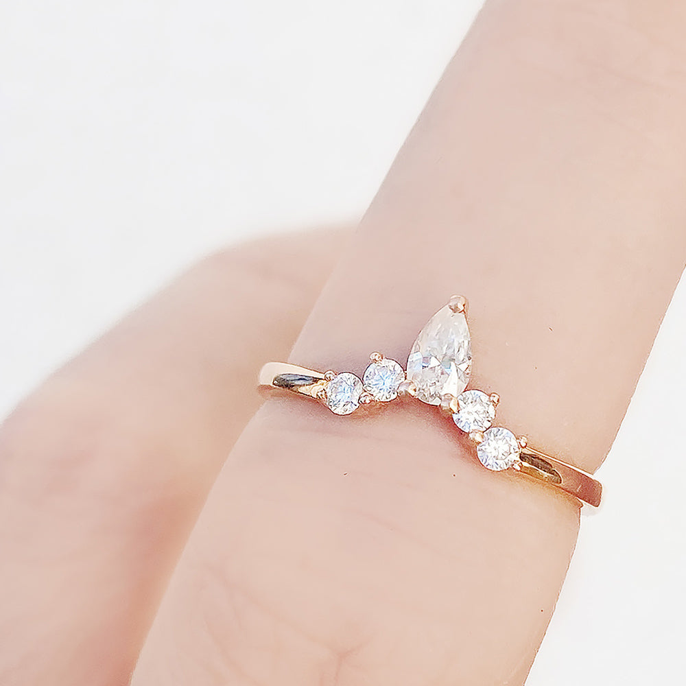 Kate, a Pear cut Lab Diamond Wedding Band - Victoria's Jewellery