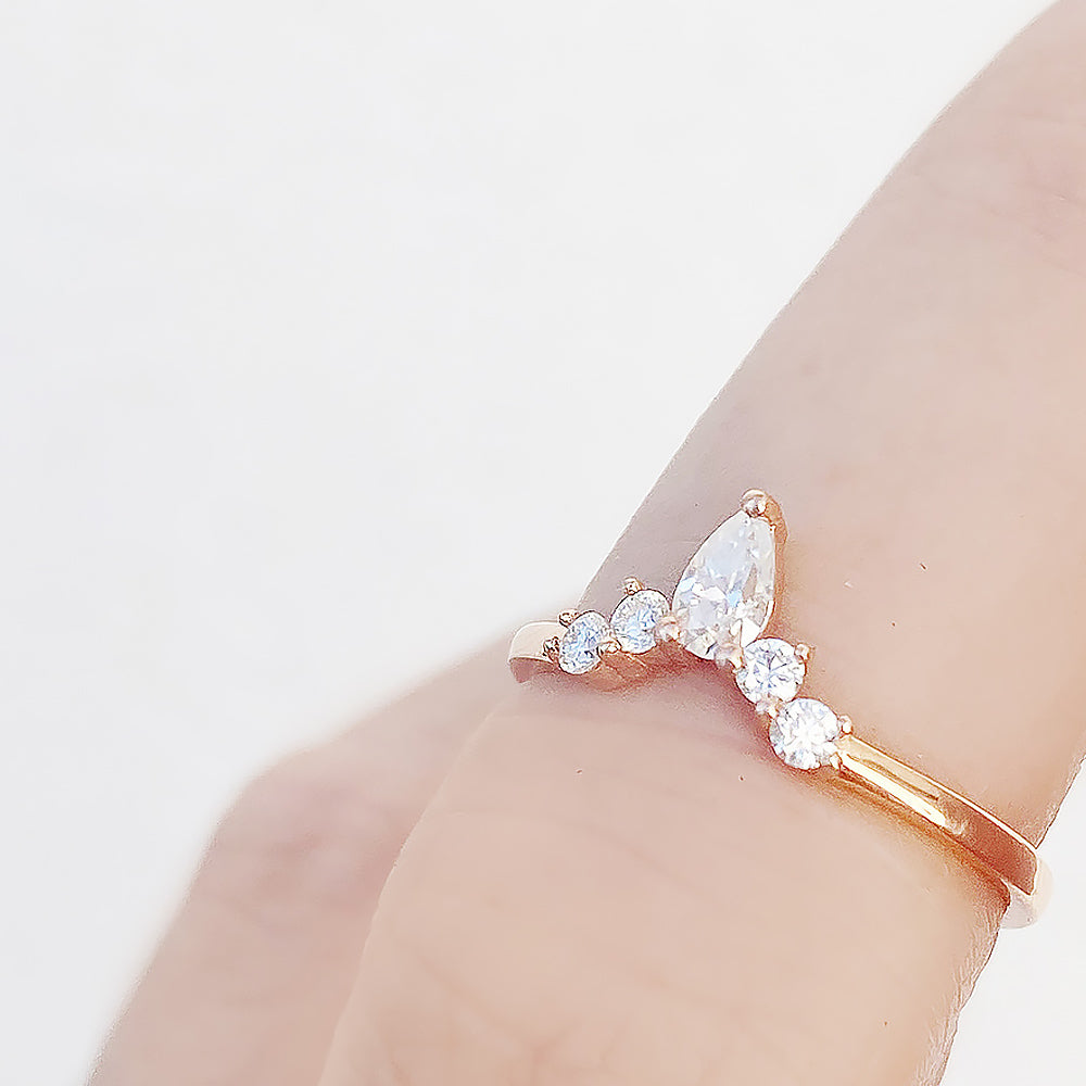 Kate, a Pear cut Lab Diamond Wedding Band - Victoria's Jewellery