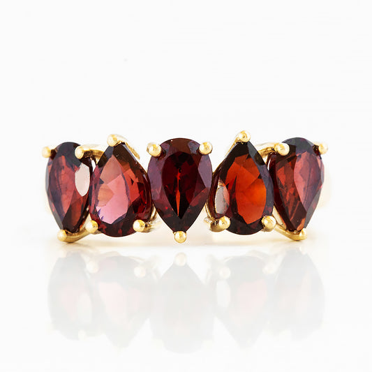 The North-South Garnet Half Eternity Ring