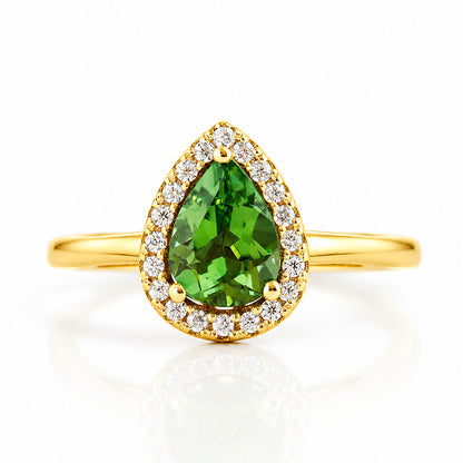 Callie, a Green Tourmaline and Diamond Ring
