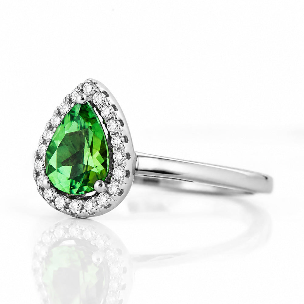 Callie, a Green Tourmaline and Diamond Ring