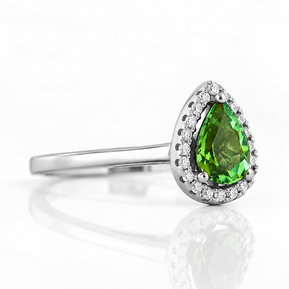 Callie, a Green Tourmaline and Diamond Ring