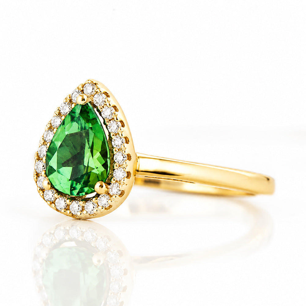 Callie, a Green Tourmaline and Diamond Ring
