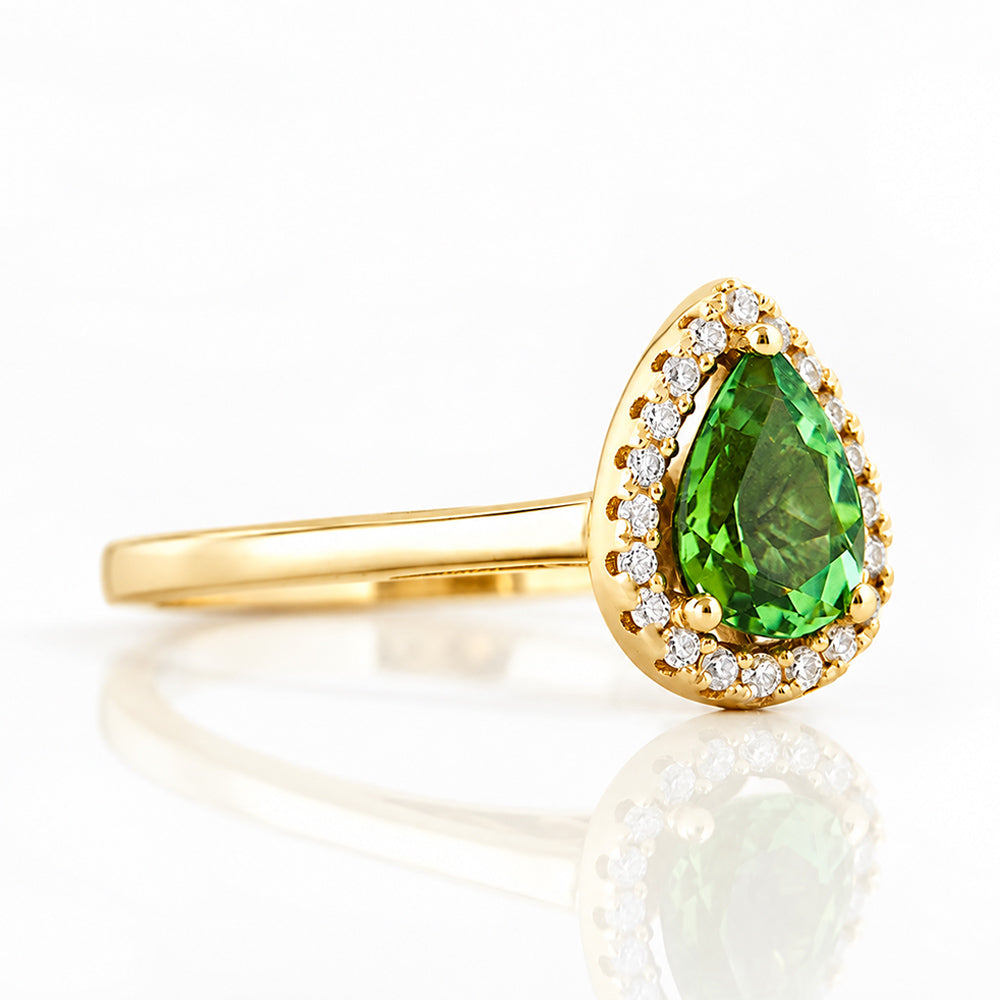 Callie, a Green Tourmaline and Diamond Ring