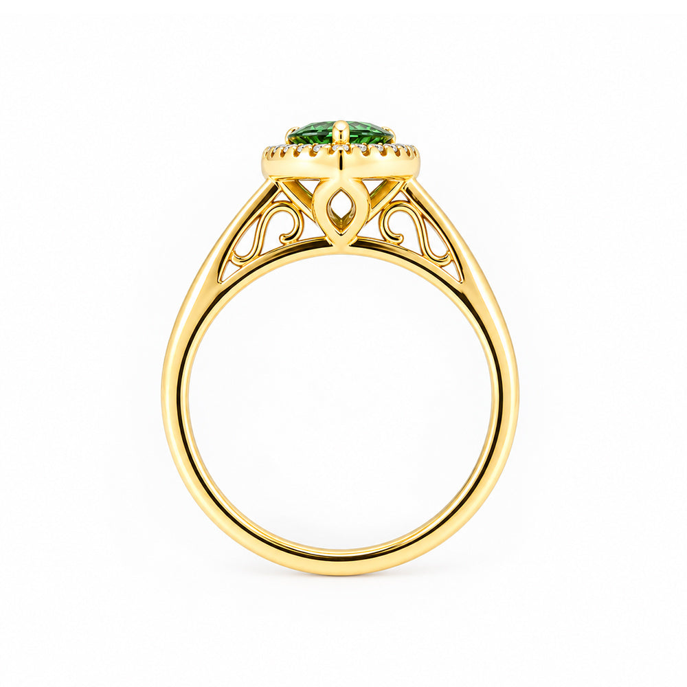 Callie, a Green Tourmaline and Diamond Ring