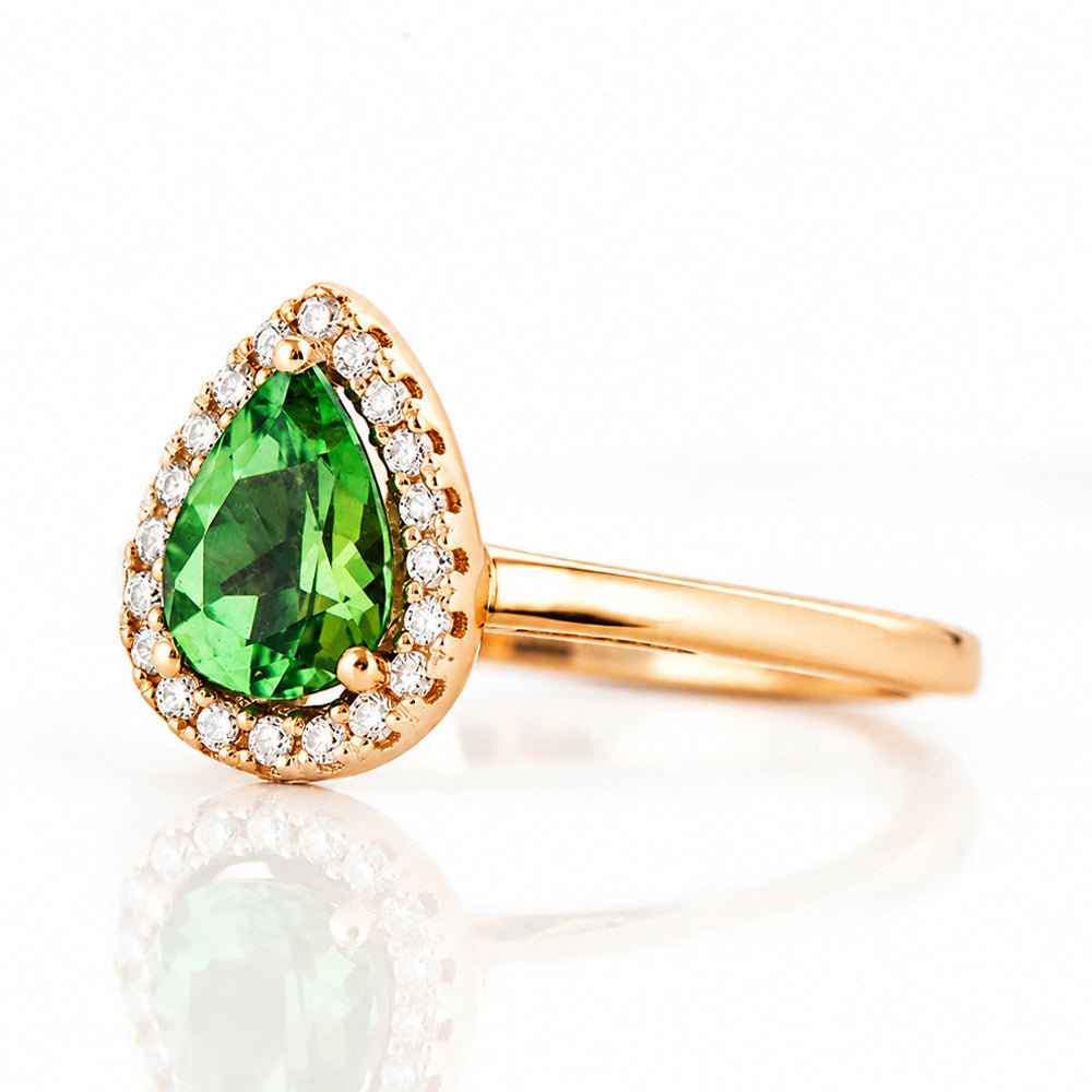 Callie, a Green Tourmaline and Diamond Ring