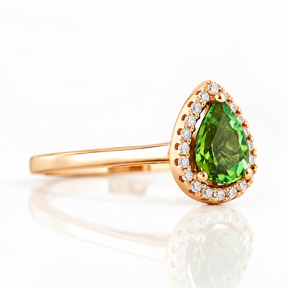 Callie, a Green Tourmaline and Diamond Ring