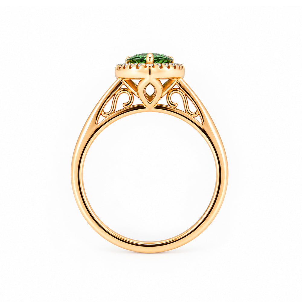 Callie, a Green Tourmaline and Diamond Ring