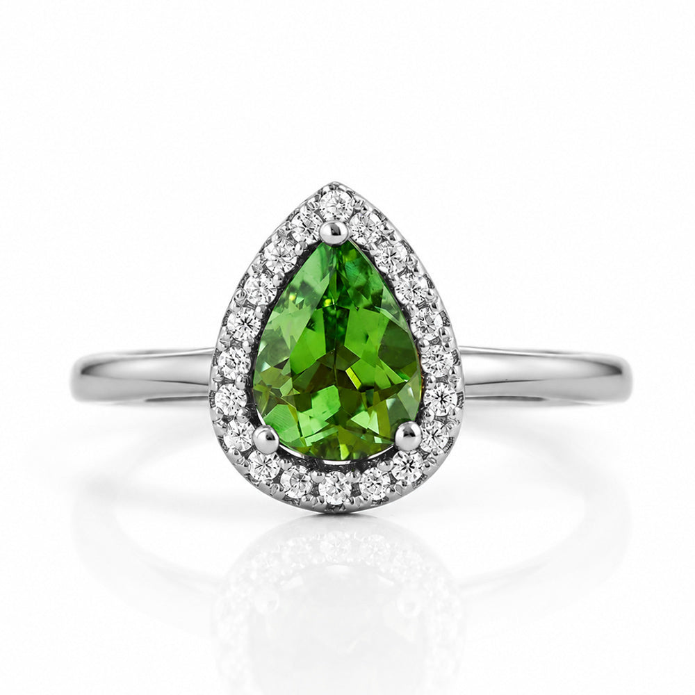 Callie, a Green Tourmaline and Diamond Ring