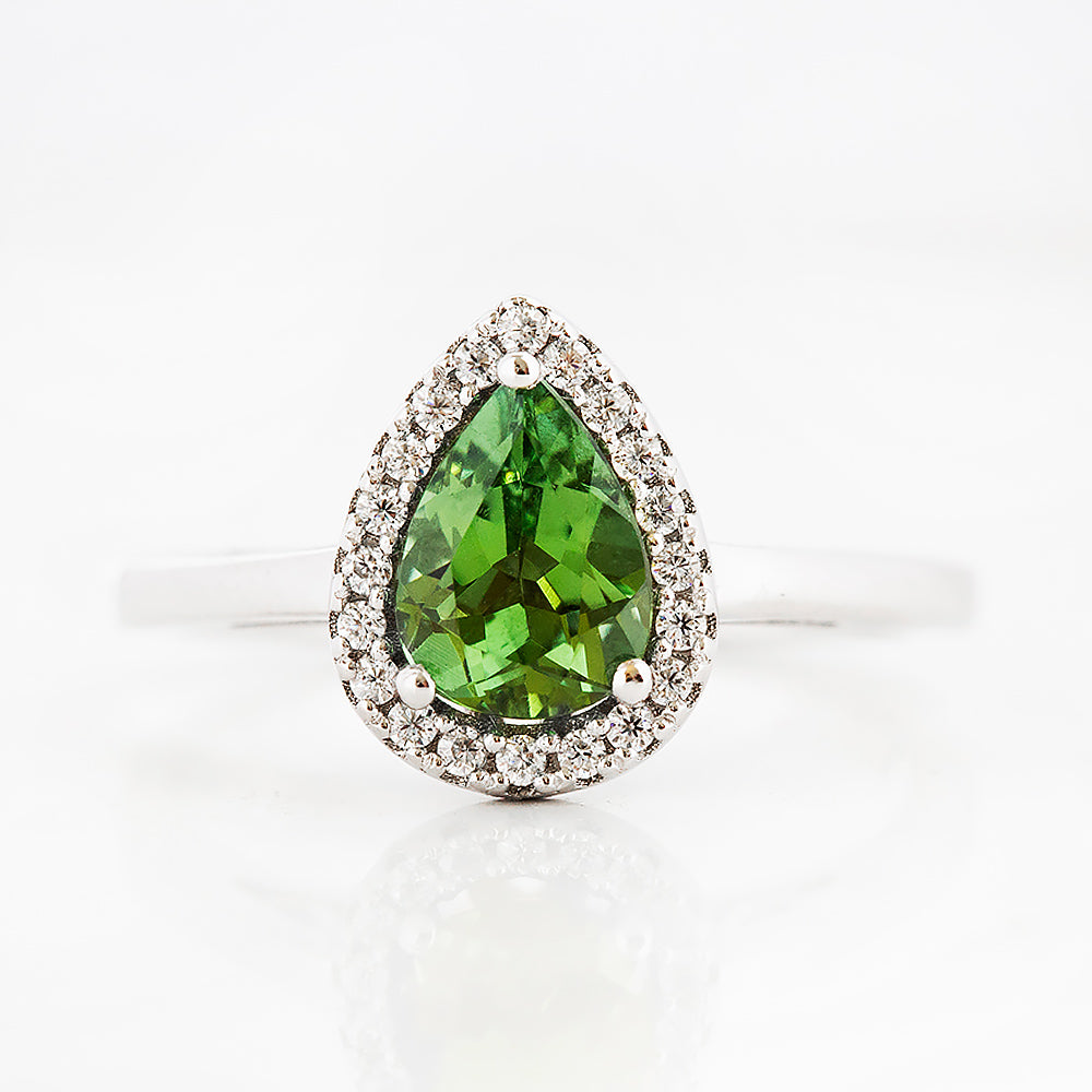 Callie, a Green Tourmaline and Diamond Ring - Victoria's Jewellery