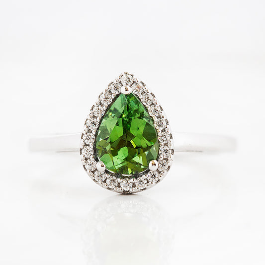 Callie, a Green Tourmaline and Diamond Ring - Victoria's Jewellery
