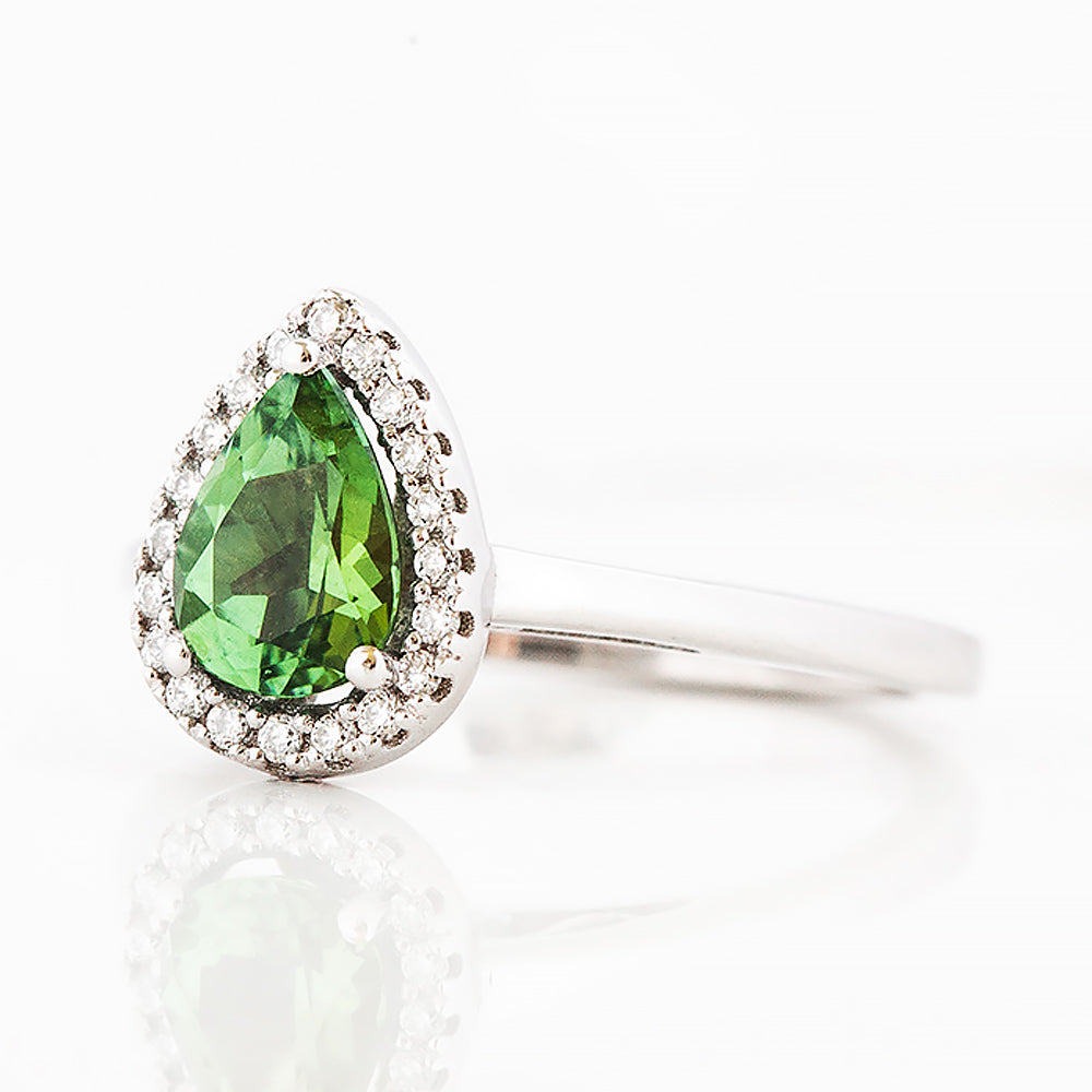 Callie, a Green Tourmaline and Diamond Ring - Victoria's Jewellery