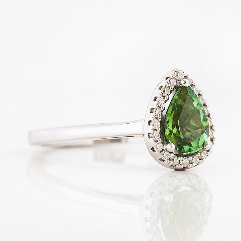 Callie, a Green Tourmaline and Diamond Ring - Victoria's Jewellery