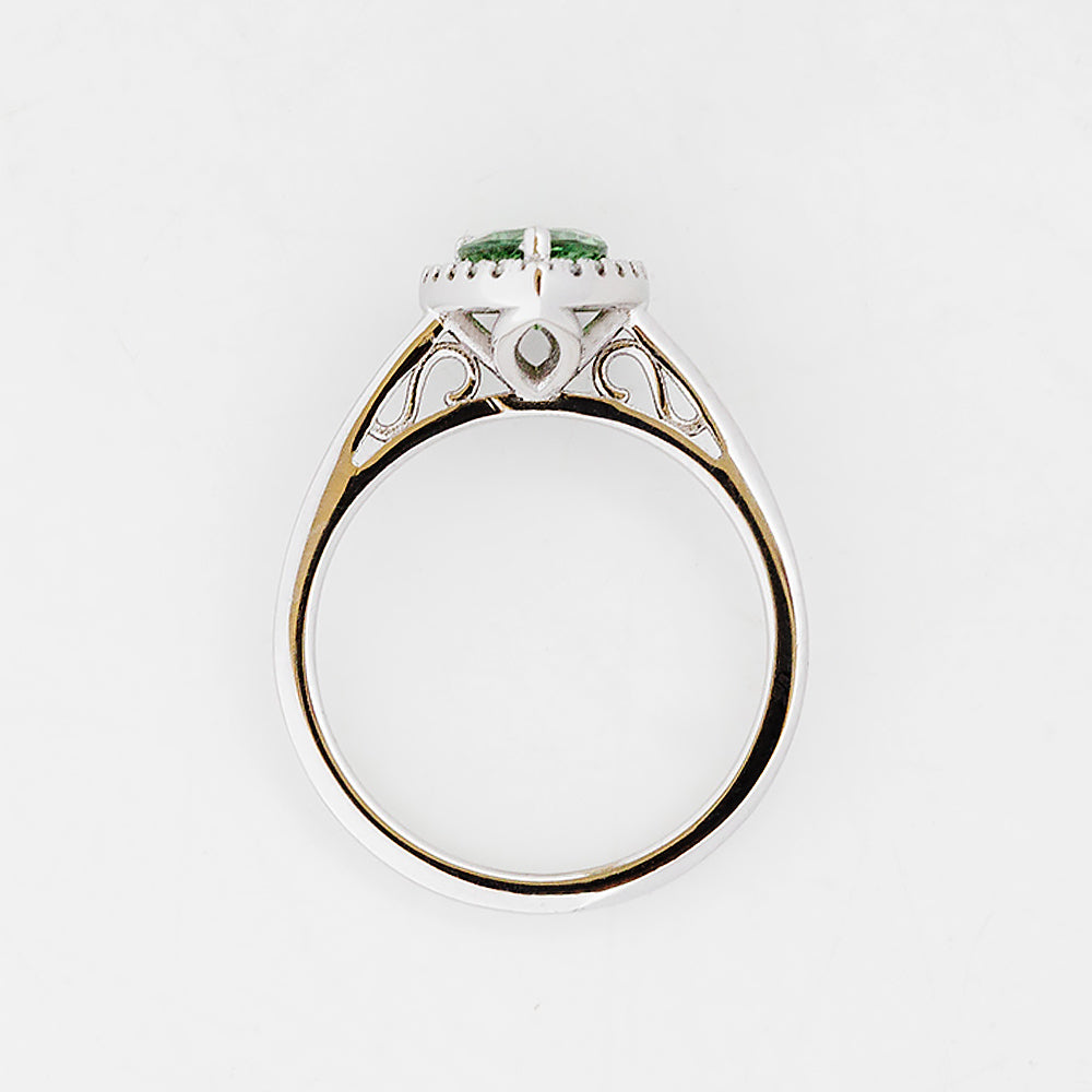 Callie, a Green Tourmaline and Diamond Ring - Victoria's Jewellery