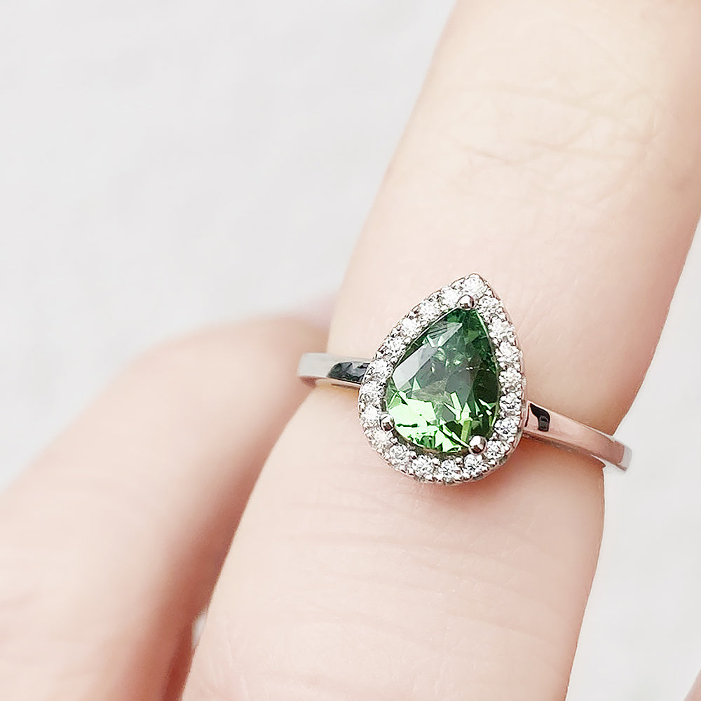 Callie, a Green Tourmaline and Diamond Ring - Victoria's Jewellery