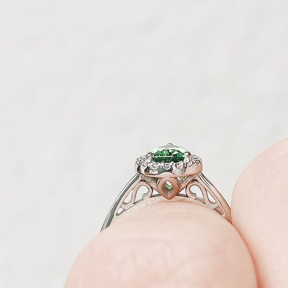 Callie, a Green Tourmaline and Diamond Ring - Victoria's Jewellery