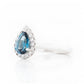 Pear cut London Blue Topaz and Diamond Halo Engagement Ring - Victoria's Jewellery