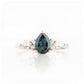 Pear cut London Blue Topaz and Moissanite Engagement Ring - Victoria's Jewellery