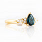 Ariana Mini, a Pear cut London Blue Topaz and Lab Diamond Ring - Victoria's Jewellery