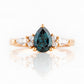 Ariana Mini, a Pear cut London Blue Topaz and Lab Diamond Ring - Victoria's Jewellery