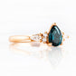 Ariana Mini, a Pear cut London Blue Topaz and Lab Diamond Ring - Victoria's Jewellery