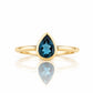 Linda, Pear cut London Blue Topaz Ring - Victoria's Jewellery