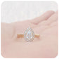 Pear cut Moissanite Halo Engagement Ring - Victoria's Jewellery