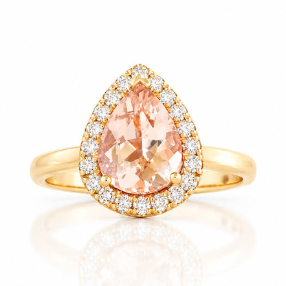 Mirabel, Morganite and Lab Diamond Ring - Victoria's Jewellery