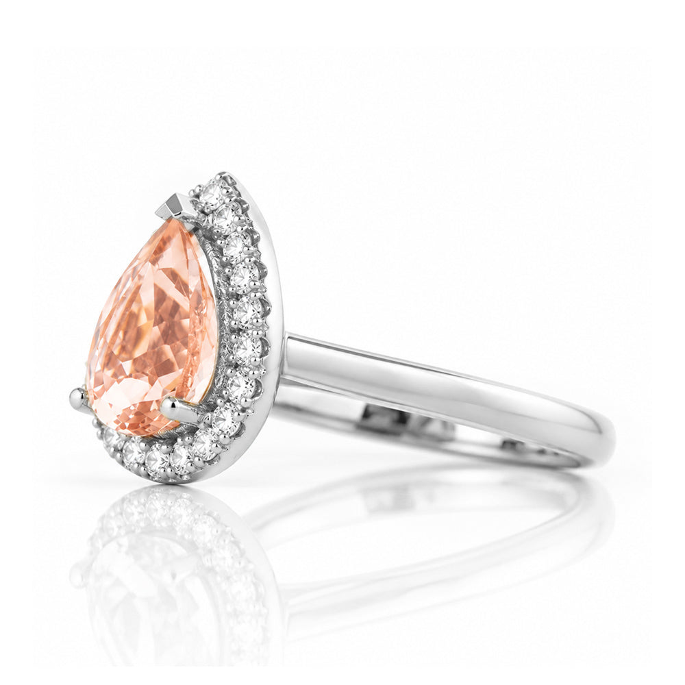 Mirabel, Morganite and Lab Diamond Ring - Victoria's Jewellery