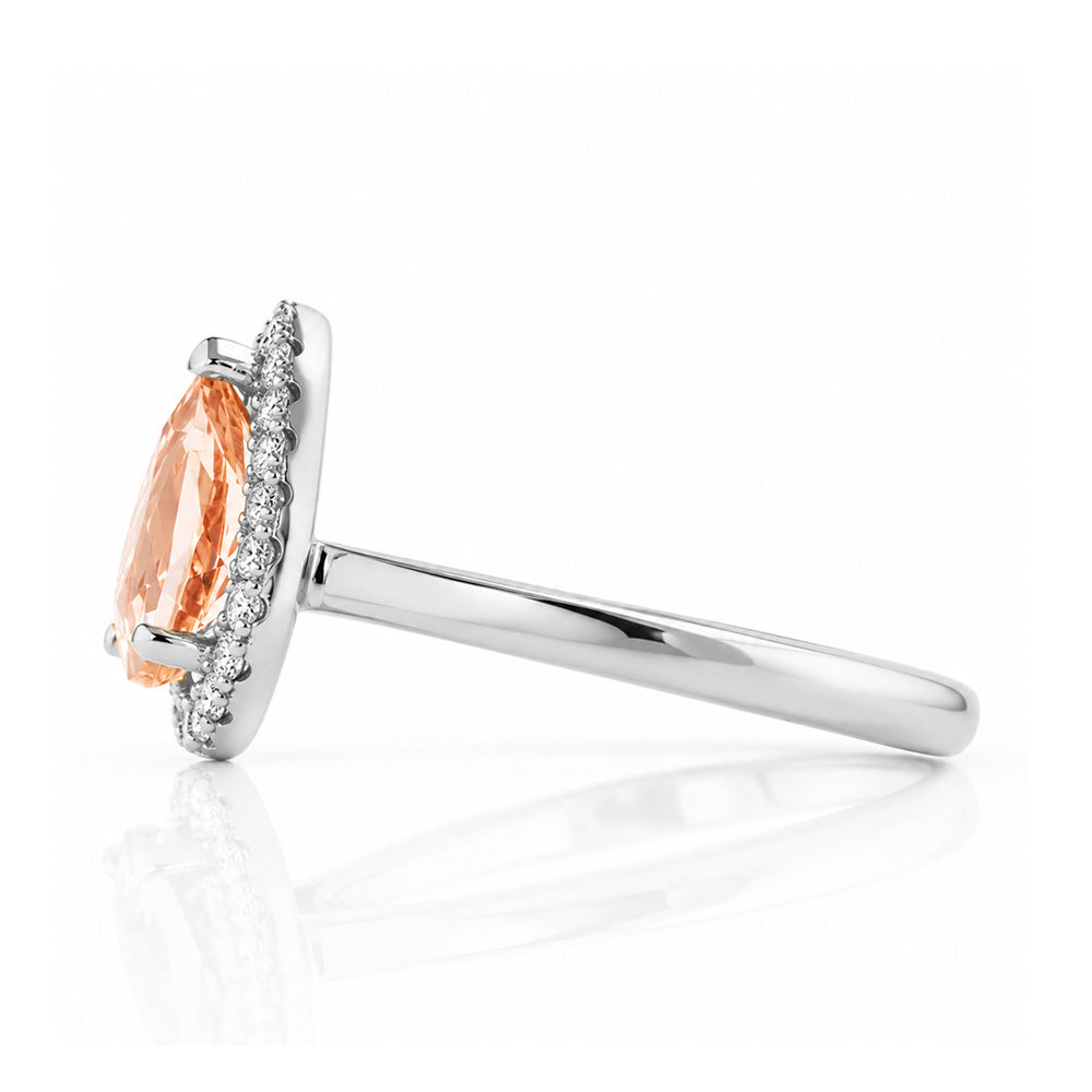 Mirabel, Morganite and Lab Diamond Ring - Victoria's Jewellery