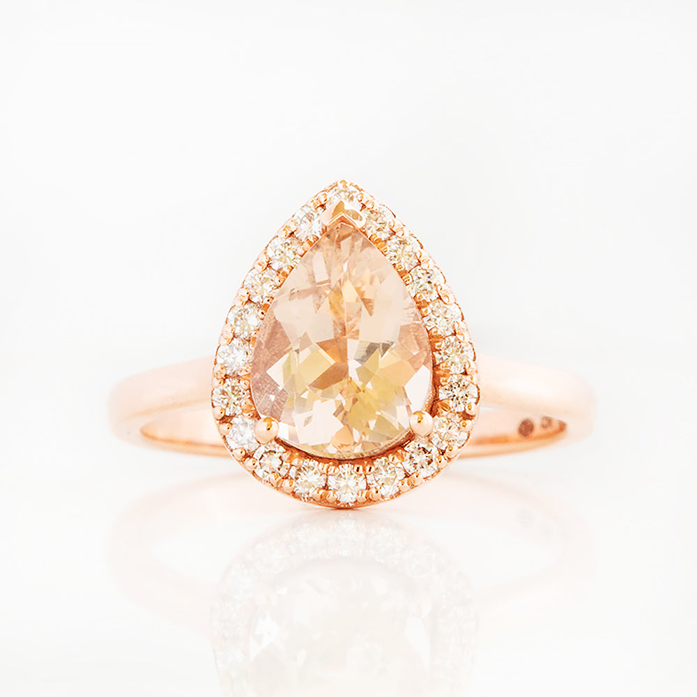 Mirabel, Morganite and Lab Diamond Ring