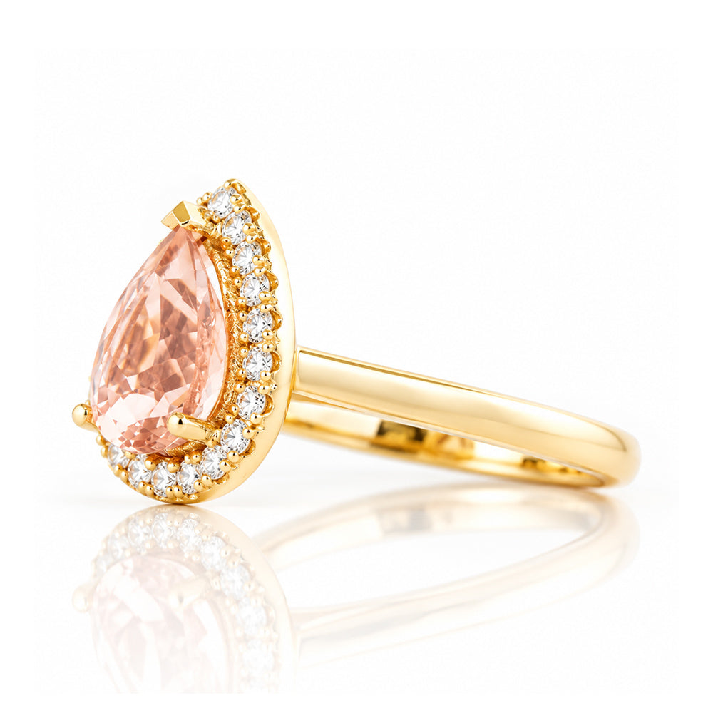 Mirabel, Morganite and Lab Diamond Ring - Victoria's Jewellery