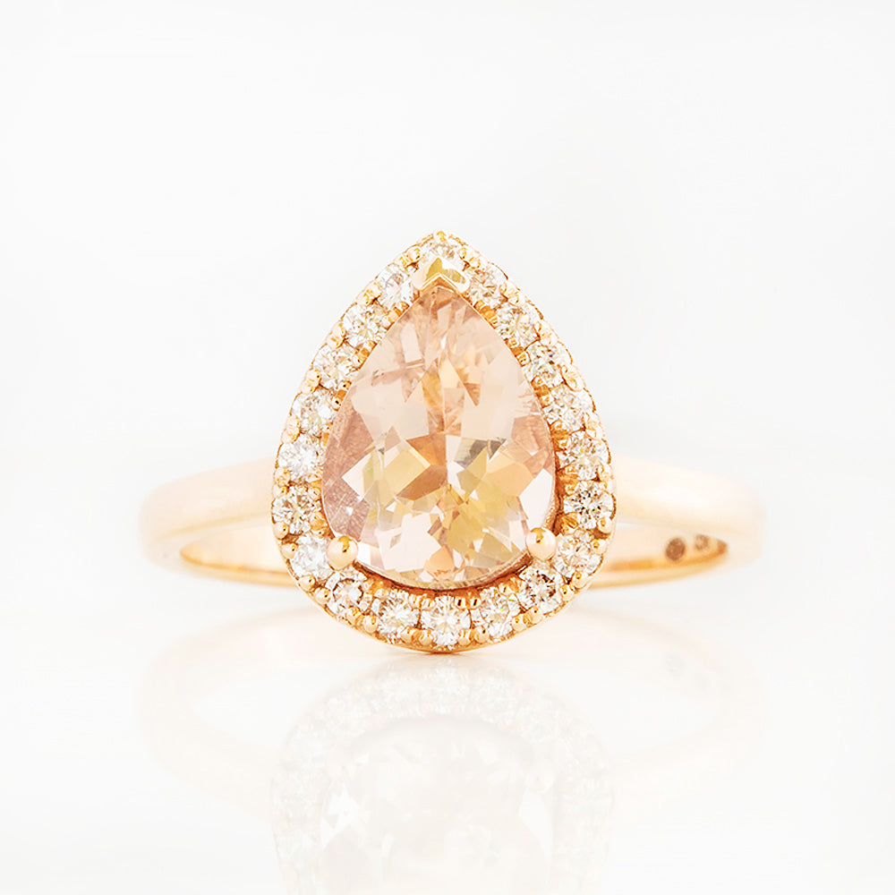 Mirabel, Morganite and Lab Diamond Ring