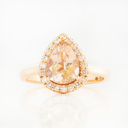 Mirabel, Morganite and Lab Diamond Ring